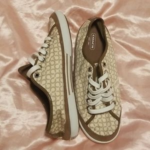 Coach - Edith A1244 cream and brown sneakers